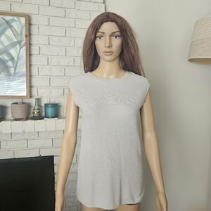 Jarbo Silk Cashmere Blend Top Women's Gray Sleeveless Long Line